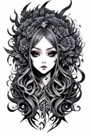 Sukuna Markings, gothic style tattoo design idea