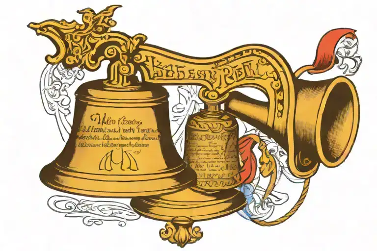 liberty bell and constitution we the people tattoo design idea