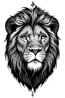 lion compass tattoo design idea