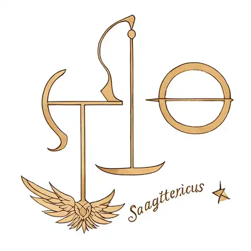 Libra and Sagittarius zodiac signs combined together tattoo tattoo design idea