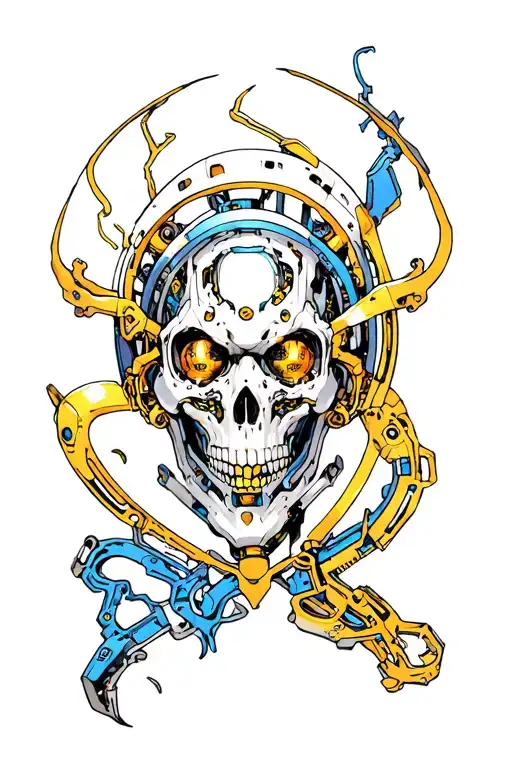 bio mechanical tattoo design idea