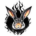 virgo + fire rabbit tattoo design idea