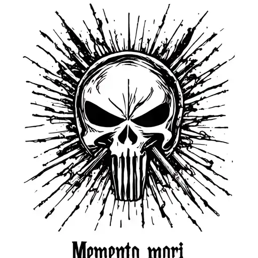 "Memento mori " Marvel punisher logo tattoo design idea