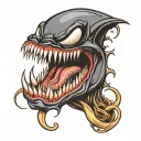 venom face tattoo design idea