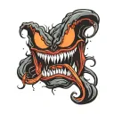 venom face tattoo design idea