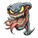 venom face tattoo design idea