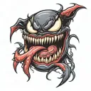 venom face tattoo design idea