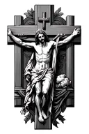 Jesus Christ crusifix tattoo design idea