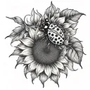 sunflower and ladybug  tattoo design idea