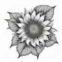 sunflower and ladybug  tattoo design idea