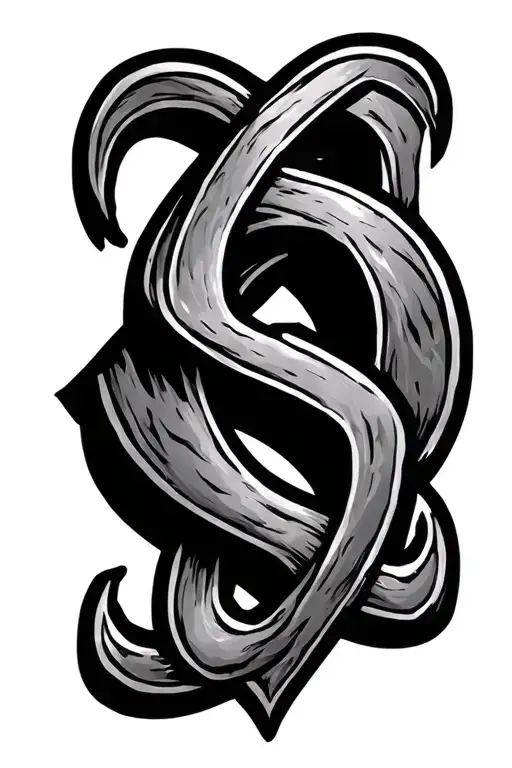 carbon element symbol and paradox symbol tattoo design idea
