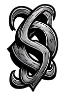 carbon element symbol and paradox symbol tattoo design idea