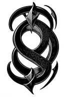 carbon element symbol and paradox symbol tattoo design idea