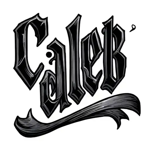 "Caleb" name written tattoo design idea