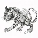 dragon + bengal tiger tattoo design idea