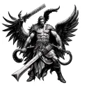 warrior, St Michael, Lucifer defeat, law enforcemt tattoo design idea