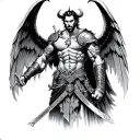 warrior, St Michael, Lucifer defeat, law enforcemt tattoo design idea