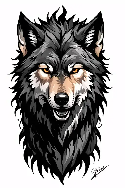 fenrir wolf tattoo design idea