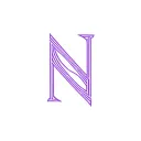 aesthetic letter "N" inside crescent moon, purple light tattoo design idea
