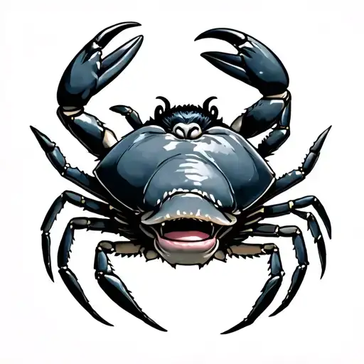 cancer monkey crab tattoo design idea