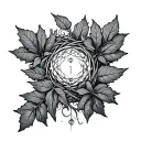 Ivy leaves, Aquarius constellation intertwined tattoo design idea