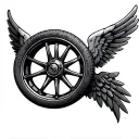 Wheel With Wings with FTW tattoo design idea
