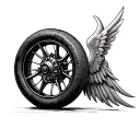 Wheel With Wings with FTW tattoo design idea