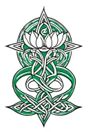 celtic Knott, lotus flower blooming, southern cross stars tattoo design idea