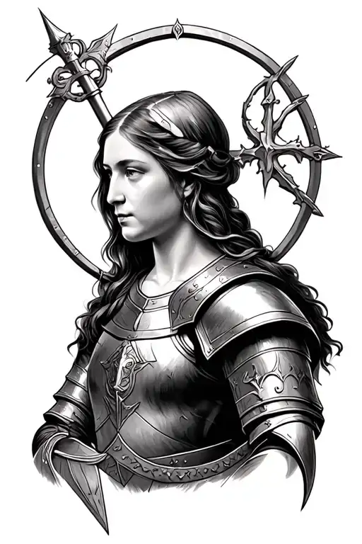 Joan of arc tattoo design idea