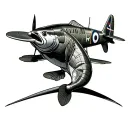 Southampton Carpentry bass fish spitfire fighter plane tattoo design idea
