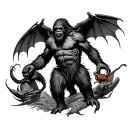 Creation of Adam, Mothman and Sasquatch tattoo design idea