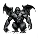 Creation of Adam, Mothman and Sasquatch tattoo design idea