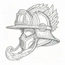 Firefighter helmet with angel wings design tattoo design idea