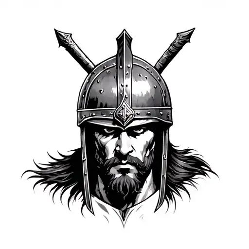 swole Sicilian warrior with a medieval helmet on known to be from Sicily  tattoo design idea