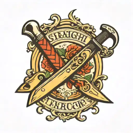 straight razor tattoo design idea