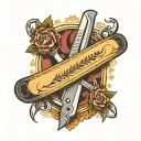 straight razor tattoo design idea