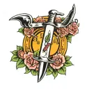 straight razor tattoo design idea