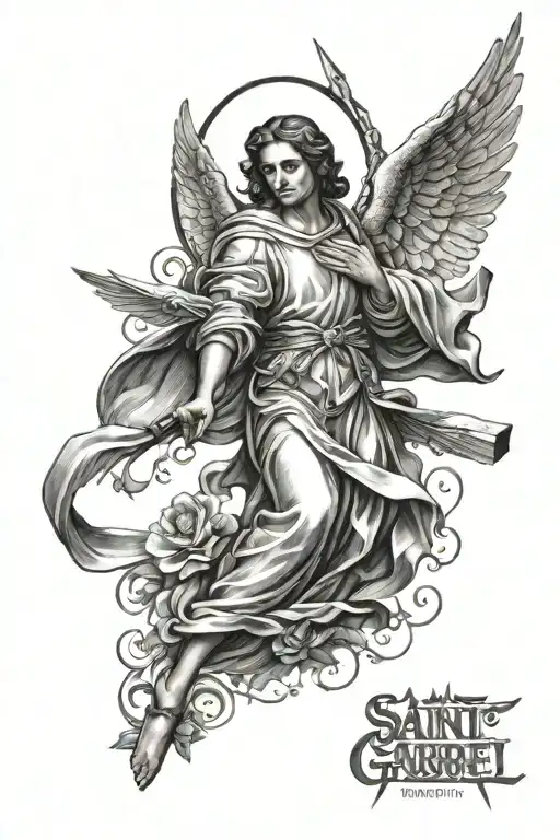 saint gabriel tattoo design idea