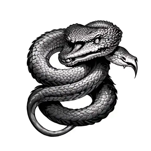 Make a tattoo of a serpent/snake based on the light novel of Shadow Slave ( I also want the tattoo wrapping around the f tattoo design idea