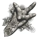 fatma hand and a plaster  tattoo design idea
