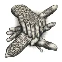 fatma hand and a plaster  tattoo design idea