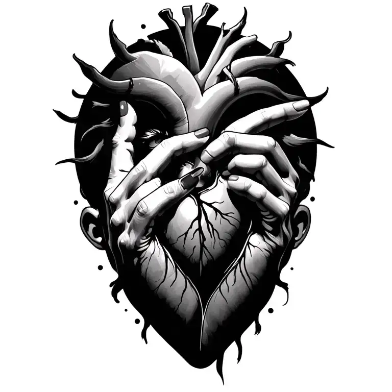 cool head, hot heart, clean hands tattoo design idea