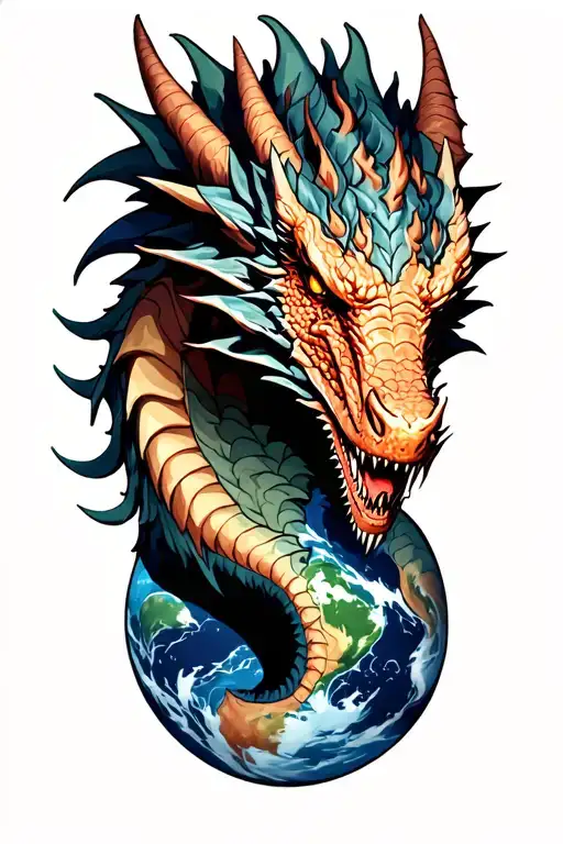Earth Dragon tattoo design idea