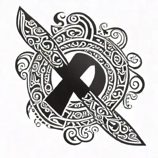 Prostate Cancer Ribbon tattoo design idea