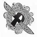 Prostate Cancer Ribbon tattoo design idea