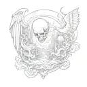 heaven vs hell tattoo design idea