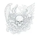 heaven vs hell tattoo design idea