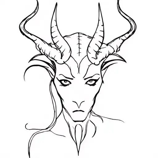 Devil in the form of a whore tattoo design idea