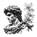 Greek god Adonis. Classical style tattoo design idea