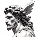 Greek god Adonis. Classical style tattoo design idea